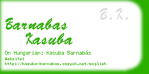 barnabas kasuba business card